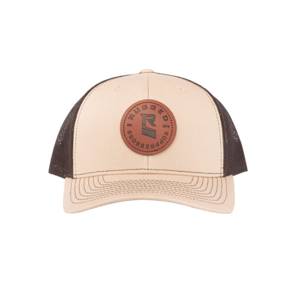 Rugged Circle Logo Hat - Tan Front