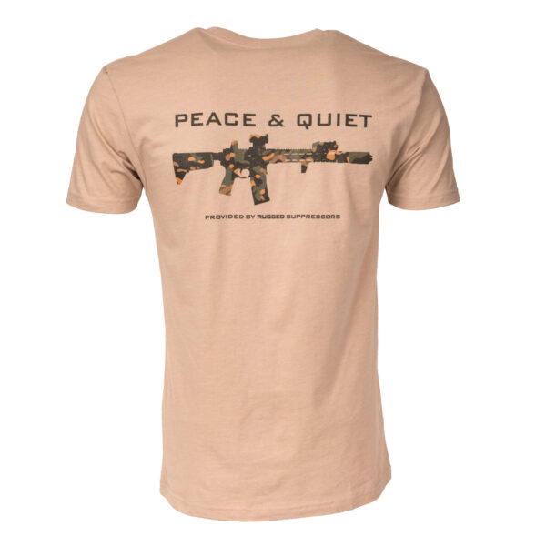 Peace & Quiet Tan Tee Back