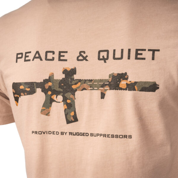 Peace & Quiet Tan Tee Back Zoom